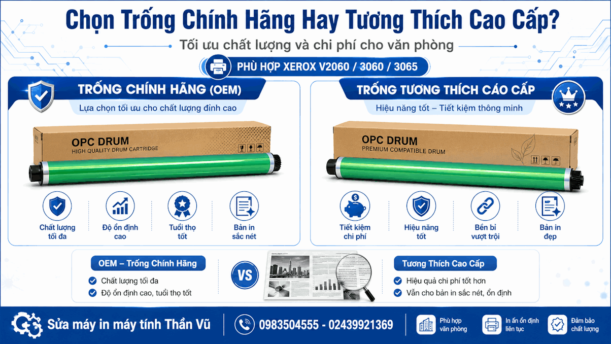 Trống Xerox V2060, 3060, 3065 chất lượng, phù hợp thay thế cho máy photocopy văn phòng.